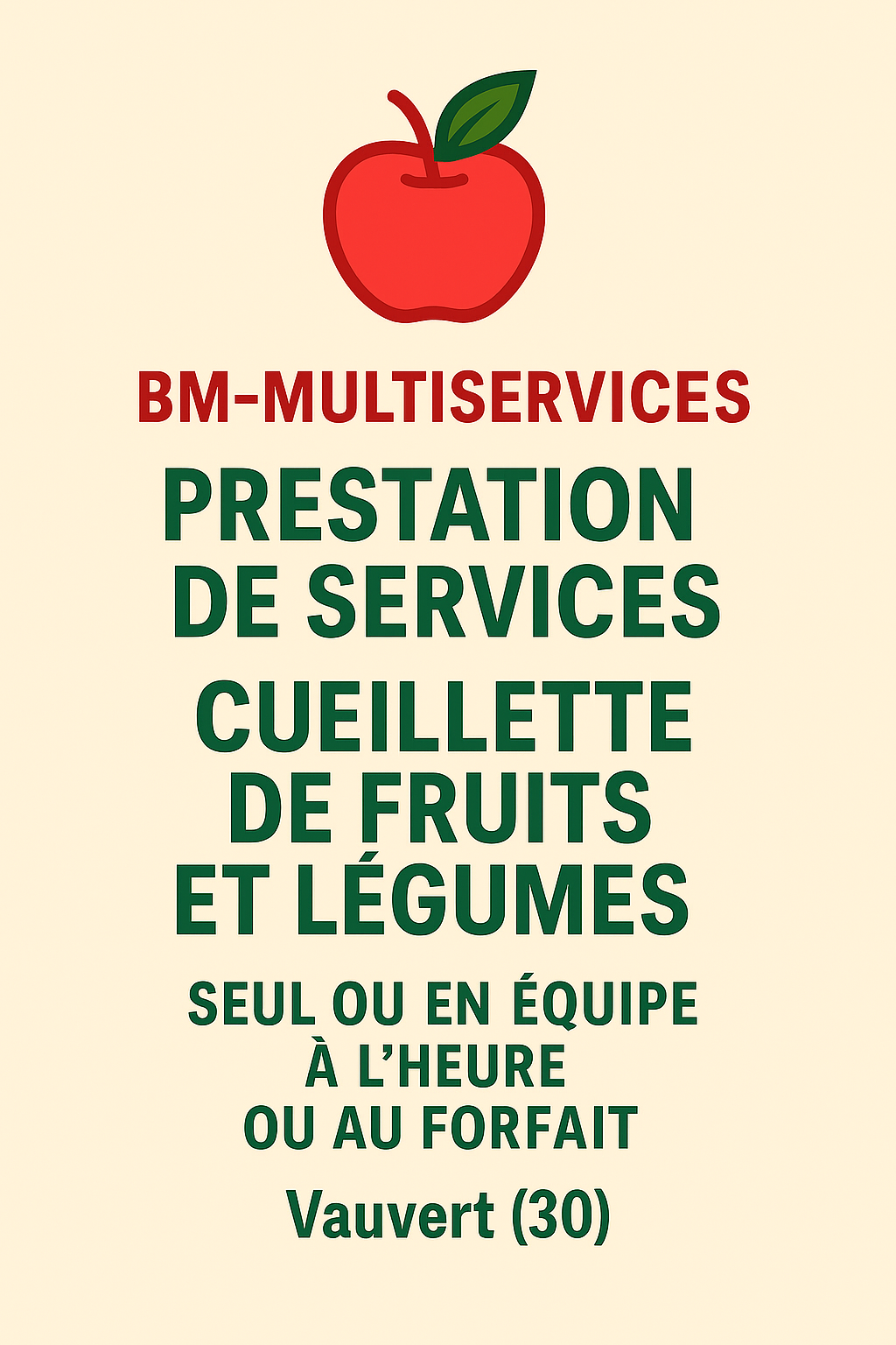 PRESTATION CEUILLETTE DE FRUIT ET LEGUMES